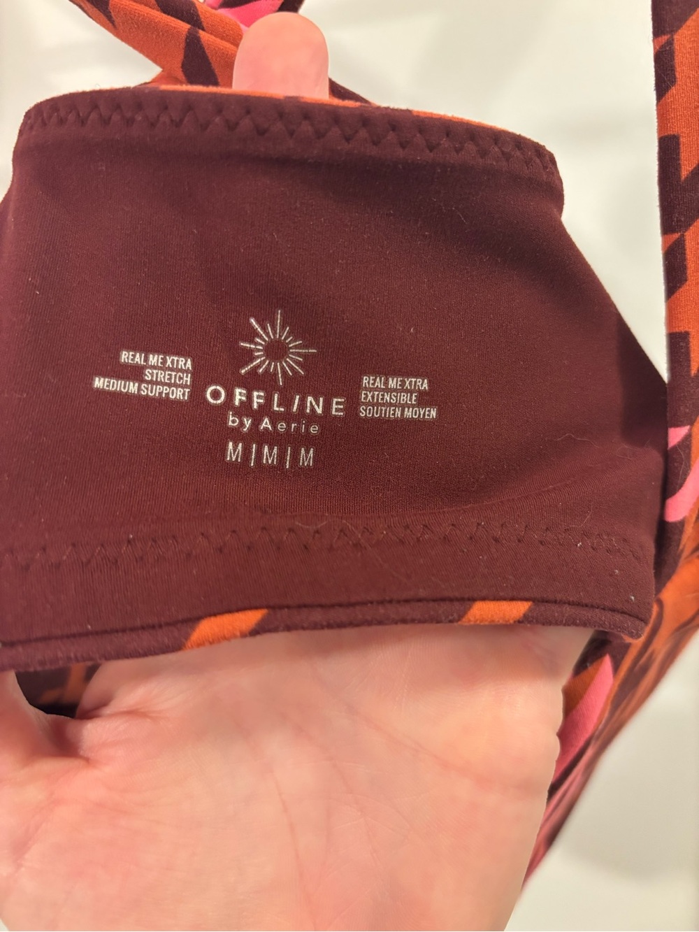 aerie Houndstooth legging and sports bra set in Pink & Brown - Picture 6 of 10